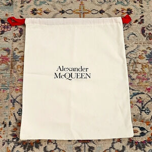 Alexander McQueen White Cotton Drawstring Shoe Dust Bag